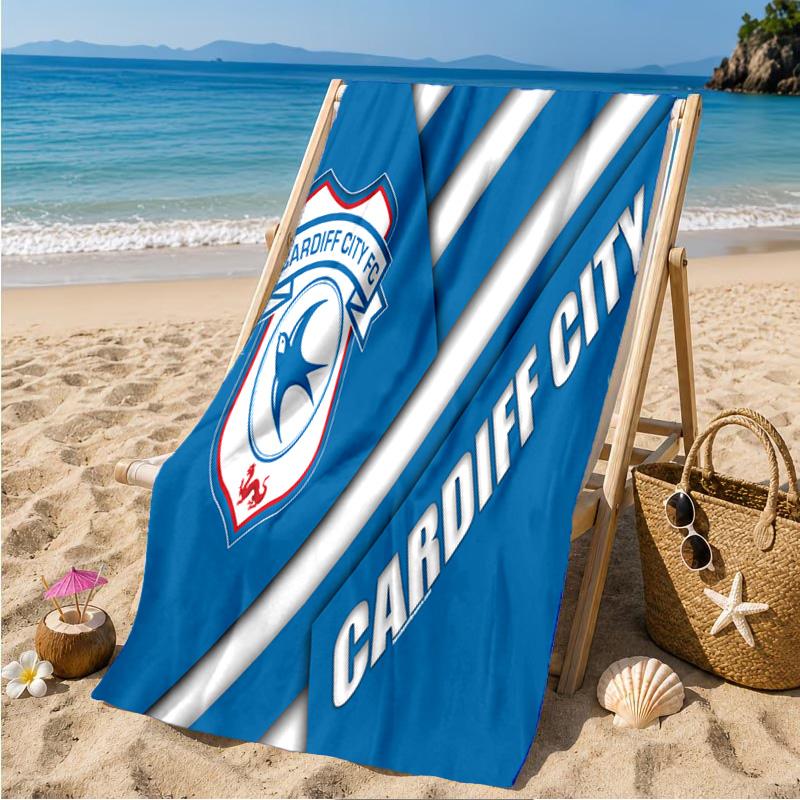 Cardiff Fc Clublogo Strandlaken Microvezel Strandlaken, Lichtgewicht en Sneldrogend, voor Zomervakantie, Zwembad Fan Verjaardagscadeau
