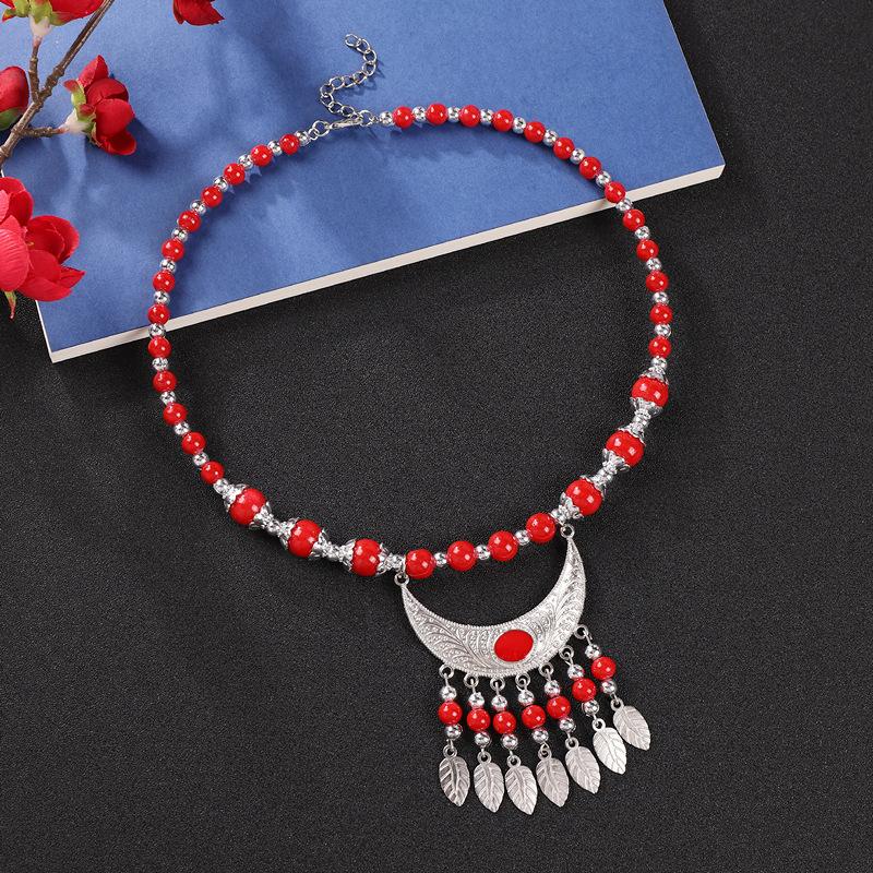 Kinder Kopfschmuck Exotischer tibetischer Fransen Haarschmuck Augenbrauen Anhänger Stirnkette Baby Mädchen Retro Kragen Halskette