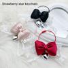 Fashionable Elegant Lace Bowknot Love Heart Charm Keychain Craft Supplies for Women's Fashion Accessories Daily Use