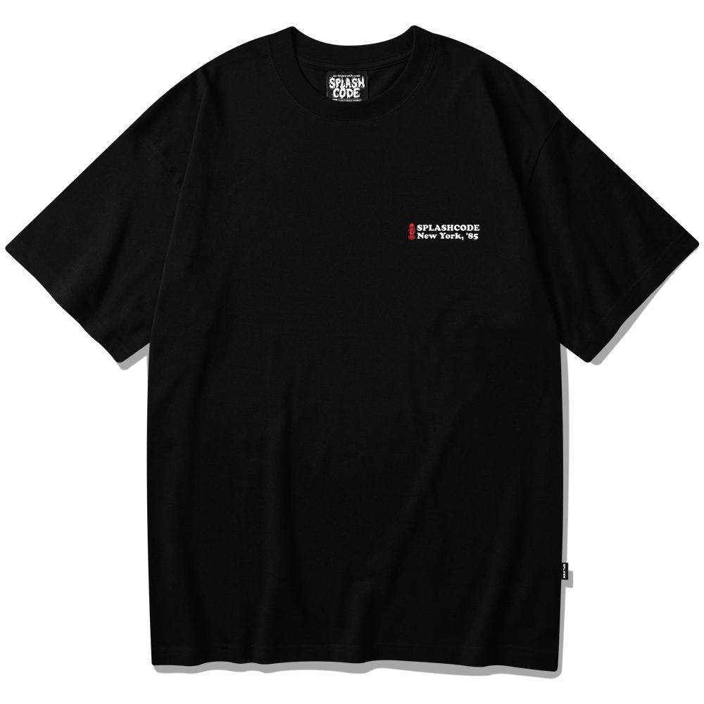 Seupeullaesikodeu Short Sleeve T-Shirt Black - New York 85