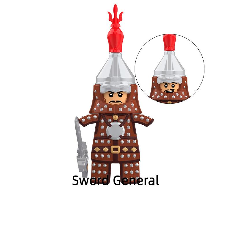 The Ancient Saber General Pikeman Broadsword Long Knife Soldier Blunderbuss Cavalry Commander Model Blocks MOC Bricks Set KT1091