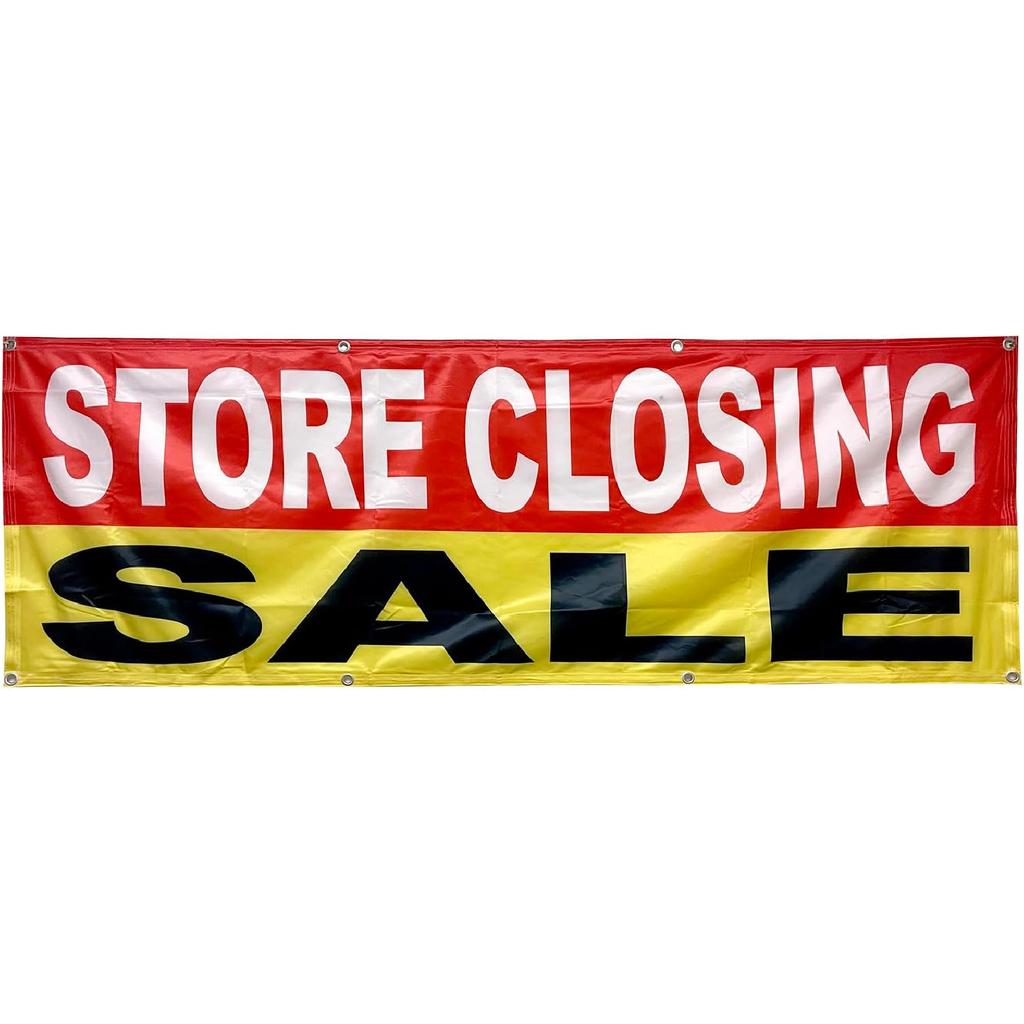 4 Less Co 2x6 Feet STORE CLOSING SALE Banner Store Sign Fabric Polyester With Grommets ryb