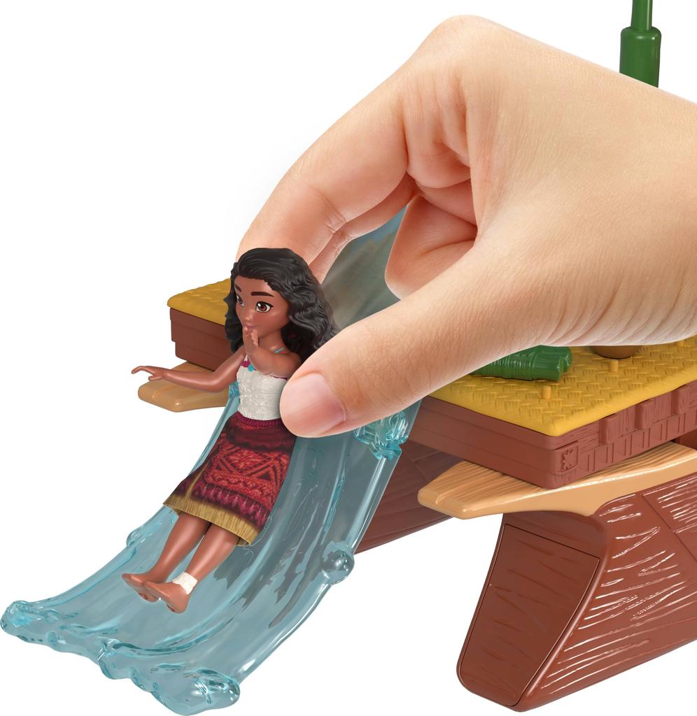 Mattel Disney Moana Toy Adventures of Moana Canoe Playset with Floating Moana Little 1 Character 6 Play 10 Accessories Canoe, Doll, Friend, Areas,