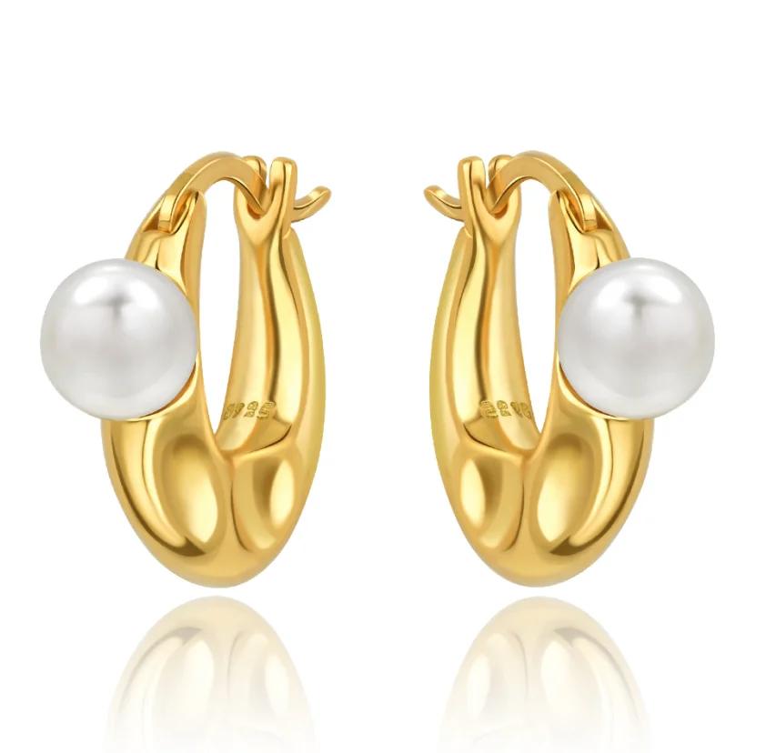 New 925 Silver Pearl Set Charms Ring Heart Earrings Beads Romantic Pendant Fit Bracelets Necklace Fine Jewelry Gift