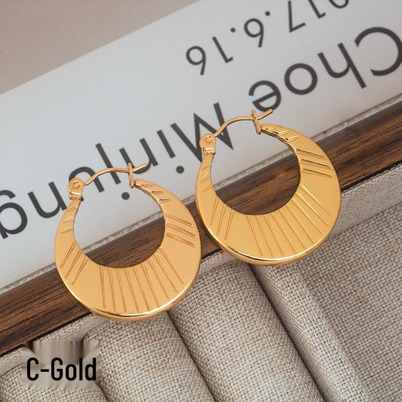Versatile Titanium Steel Geometric U-Shaped Women's Earrings