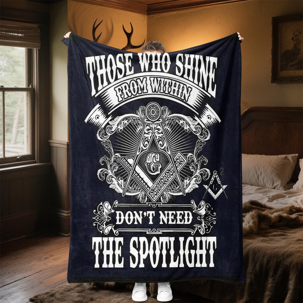 1PC  Freemason Poster Masonic Symbols  Soft Comfortable Throw Blanket Suitable All Seasons Great Gift Idea Home Office Travel