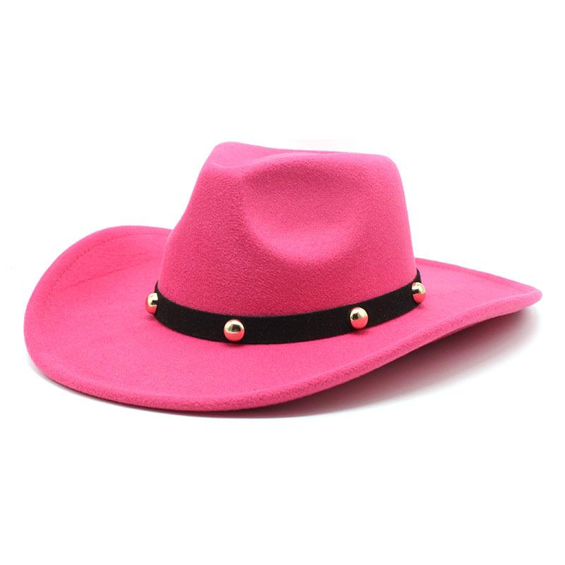 Curled 9.5Cm Large Eaves Peach Heart Woolen Hat Men And Women Panama Classic Jazz Ceremony