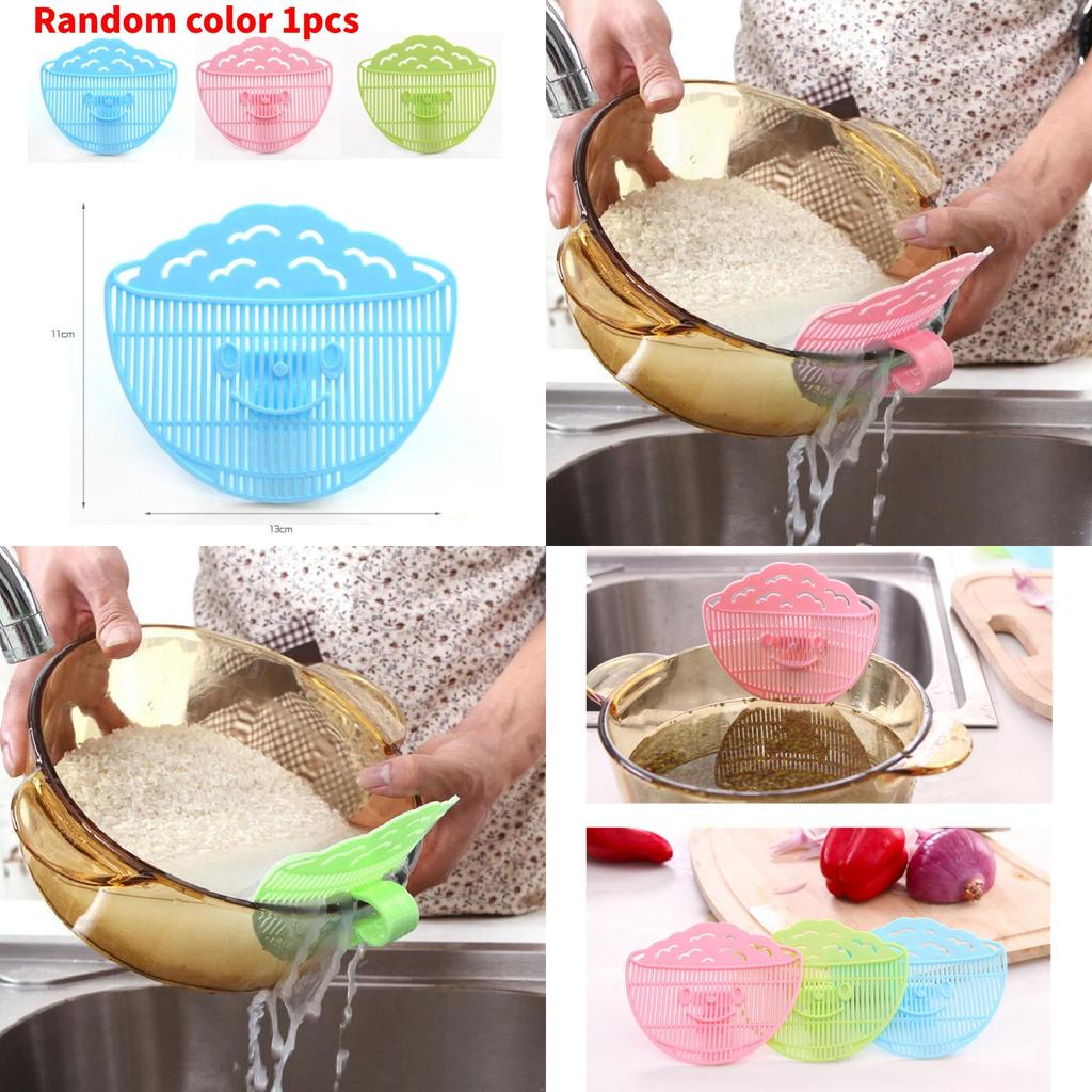 Modern Smile Face Food Rinse Filter With Clip For Vegetables And Grain Filtration