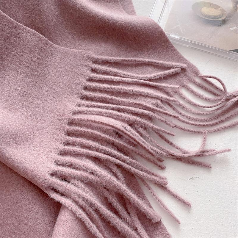 2025 Winter Wollschal für Damen Langer Warmer Kaschmirschal Hijab Einfaches Damen Schal Wickeltuch Weibliches Pashmina Bandana Kopftücher Neu