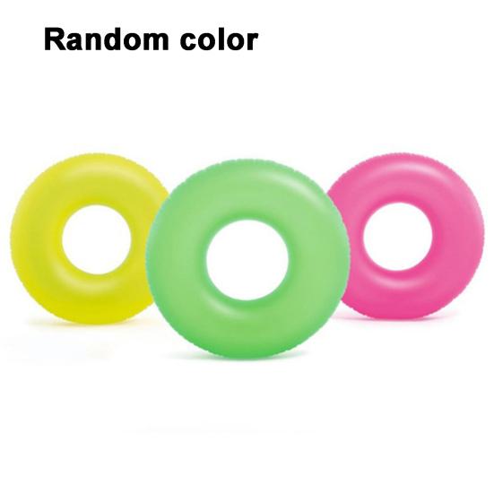 Swimming Ring Inflatable Leakproof Fluorescent Light Neon Light Portable Pool Swim Ring Summer Vacation Water Activities Pool Float