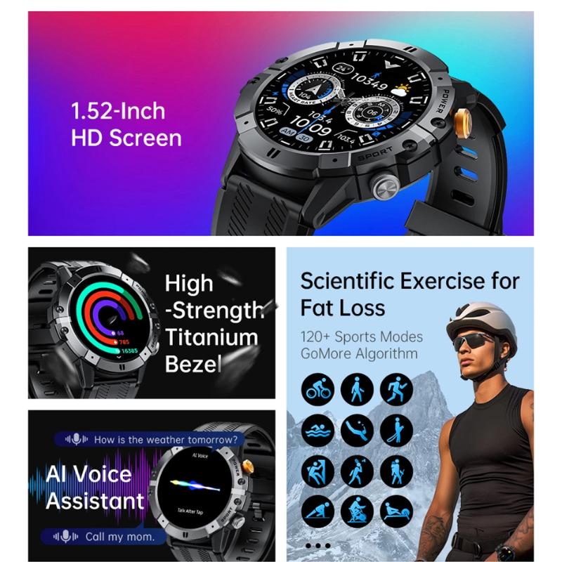 2025 New Outdoor Man's Smart Watch Bluetooth Call Smartwatch Fitness Tracker Clock IP68 Waterproof Watches Woman for IOS Android