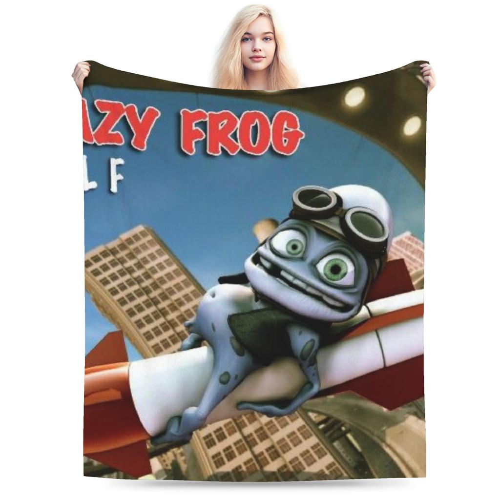 Coperta Plaid Cartone Animato Crazy Frog per Divano Morbida Accogliente Peluche 50x60 Pollici Diverse Misure Copriletto per Tutte le Stagioni