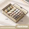 Underwear Storage Box Cotton And Linen Six-compartment Compartment With Lid Underwear Box With Compartments Drawer Style
