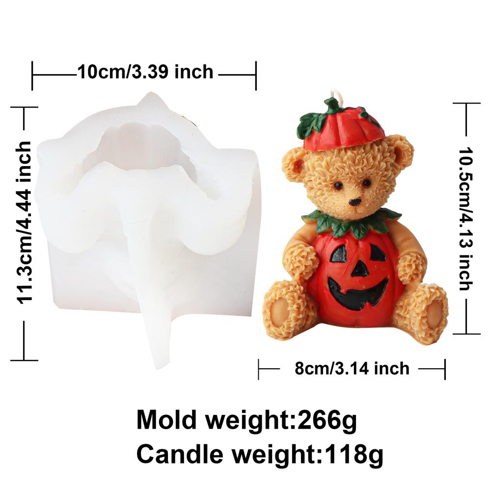 Stampo per candela profumata a forma di orso carino 3D Stampo per sapone in resina a forma di orso per candele Decorazione per la casa Stampo in silicone per candela a forma di orsetto in resina