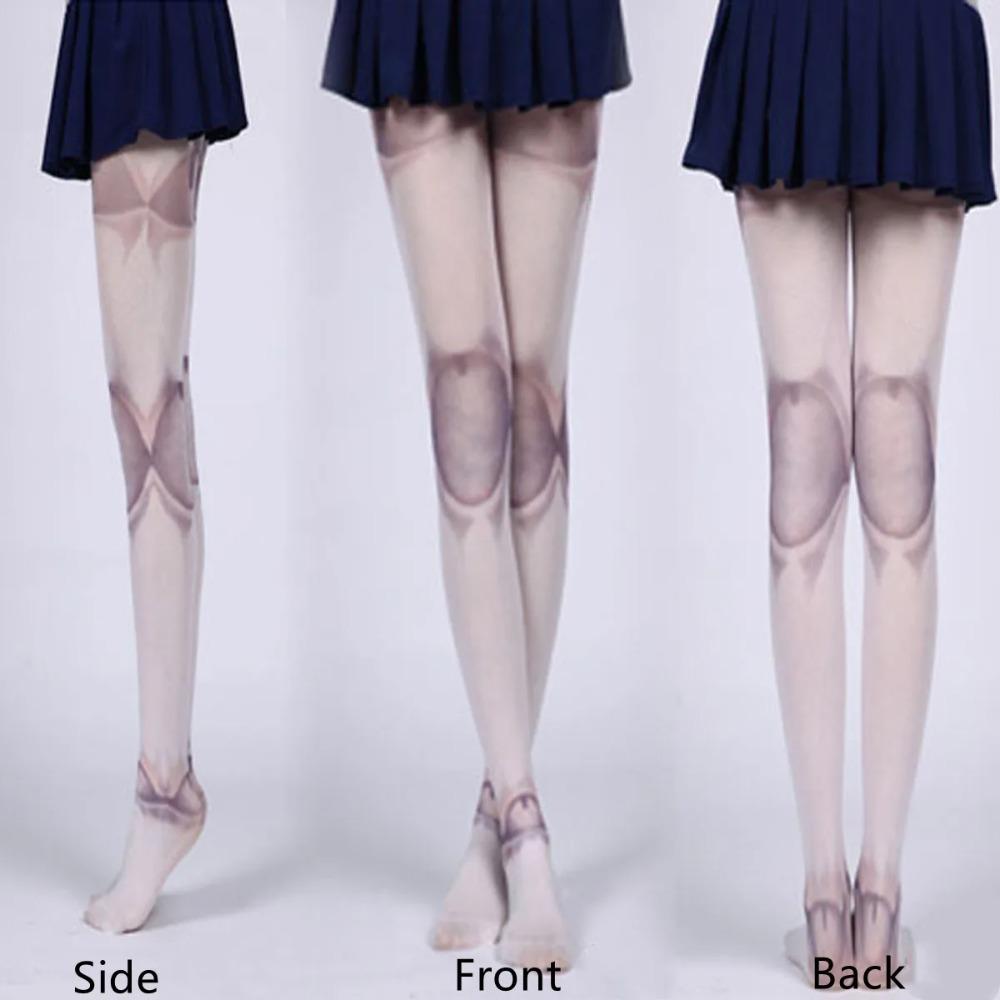 Clearance Sale Japanese Style Harajuku Pantyhose Cartoon Print Women Tights Spring Autumn Lolita Kawaii Cute Stockings Pantyhose