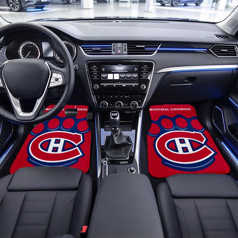 Montreal Canadiens pattern Black Car Floor Mats Full Coverage All-Season Car Mats, XPE Non-Slip And Wear-Resistant Mats Suitable for SUV Interiors, T