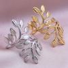 1/6pcs Plant Ring Ginkgo Leaf Tulip Flower Stainless Steel Open Adjustable Rings For Women Men Jewelry Personality Ring Anillos