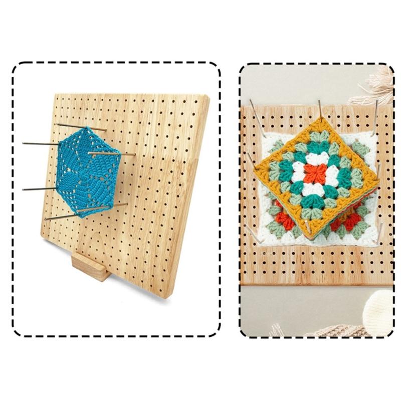 Crochet Blocking Board with Pin and Stand, Knitting Blocking Board for Granny Square Knitting and Crochet Project