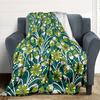 1 Stück leichte Flanelldecke mit Blumenmuster, bequeme und warme Decke, für Büro und Camping Schlafsofa, Wohnzimmer039