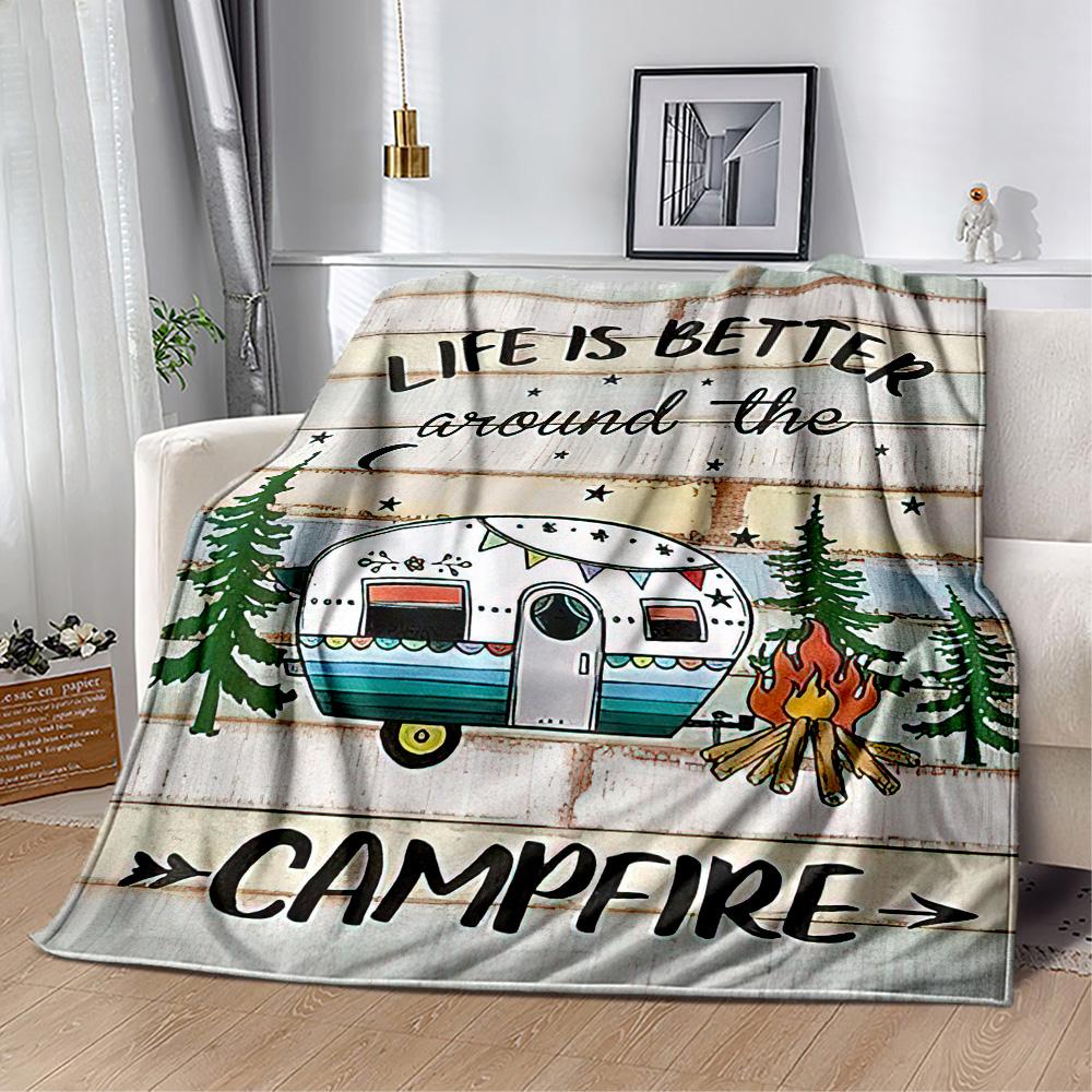 Campfire Life Adventure Blankets are suitable for living rooms,making them an ideal choice for outdoor travel and gifts.