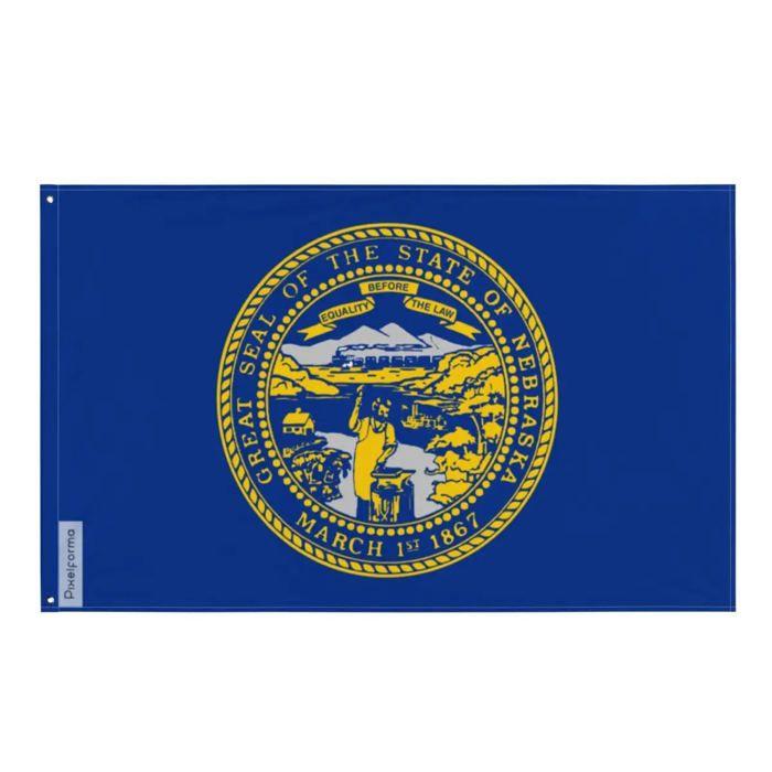 Drapeau - Nebraska - 90 X 150 Cm - Polyester - Impression Recto/verso - Œillets En Fer