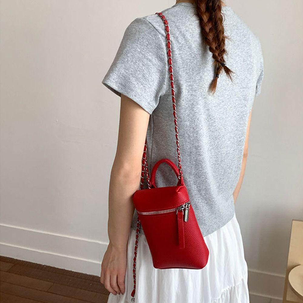 Small Leather Square Bag Korean Women’s Handbag Fashion Single Shoulder Bag  Lady