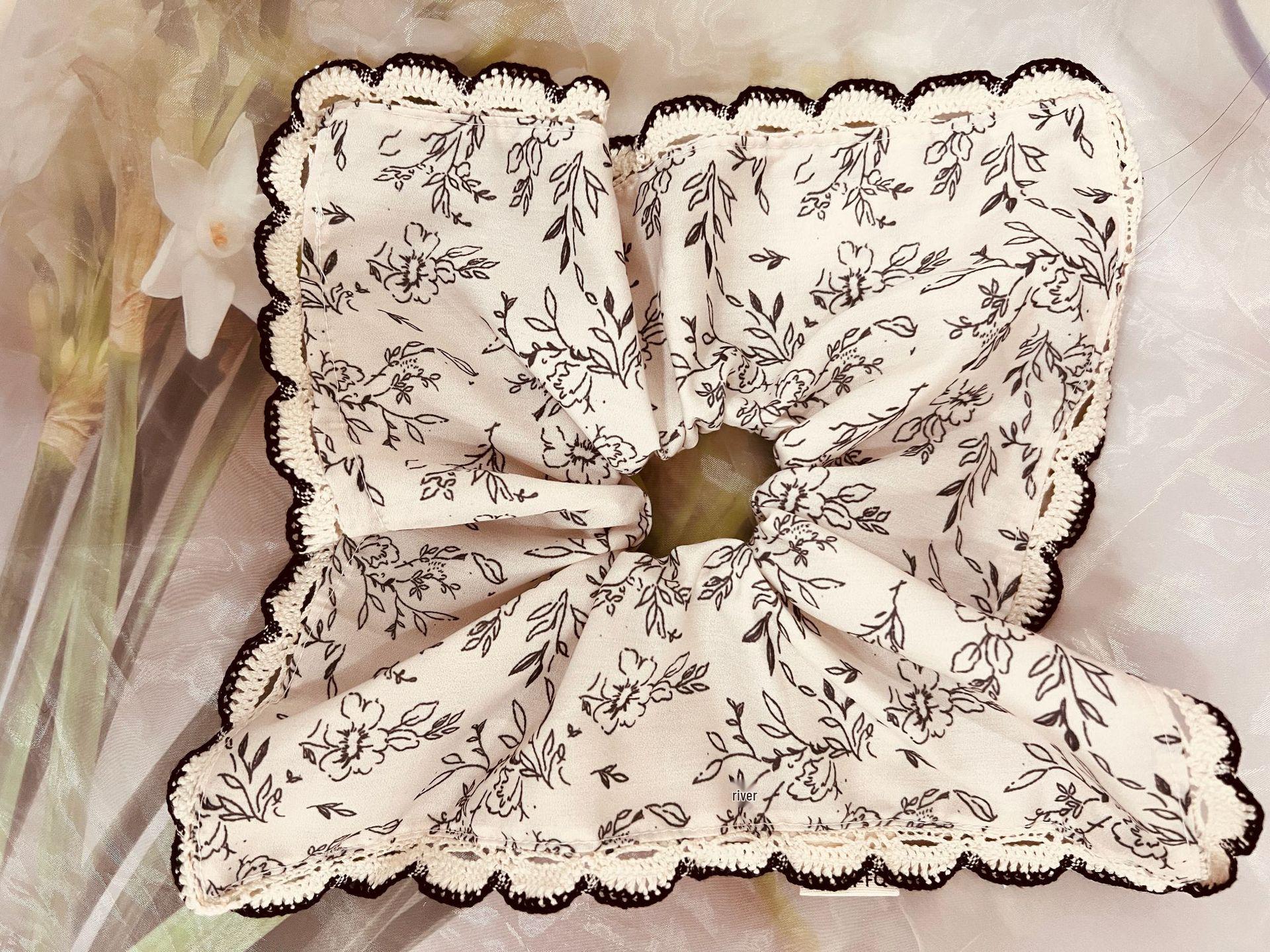 Korean Style Super Fairy Pearl Pleated Scrunchie - 2025 Luxury Hair Accessory чёрный