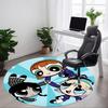 1pc Powerpuff Girls Chair Carpet for Office, Indoor Non Slip Washable Polyester Fiber Carpet, Mat For Office, Machine Washable