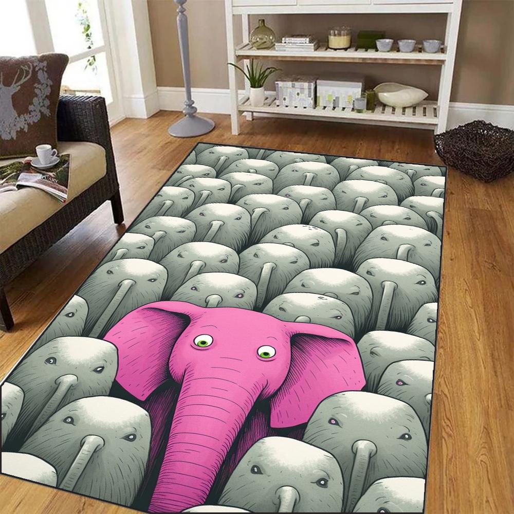 Unique Individual in Crowd Carpet Abstract Animal Pattern Mat Rug Living Room Home Decoration Modern Artistic Floor Mats Carpets