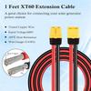 ABWR-2PCS XT60 Extension Cable 12AWG 1FT XT60 To XT60 Cable With Male To Female Connector For Solar Panel RC Battery Replacement