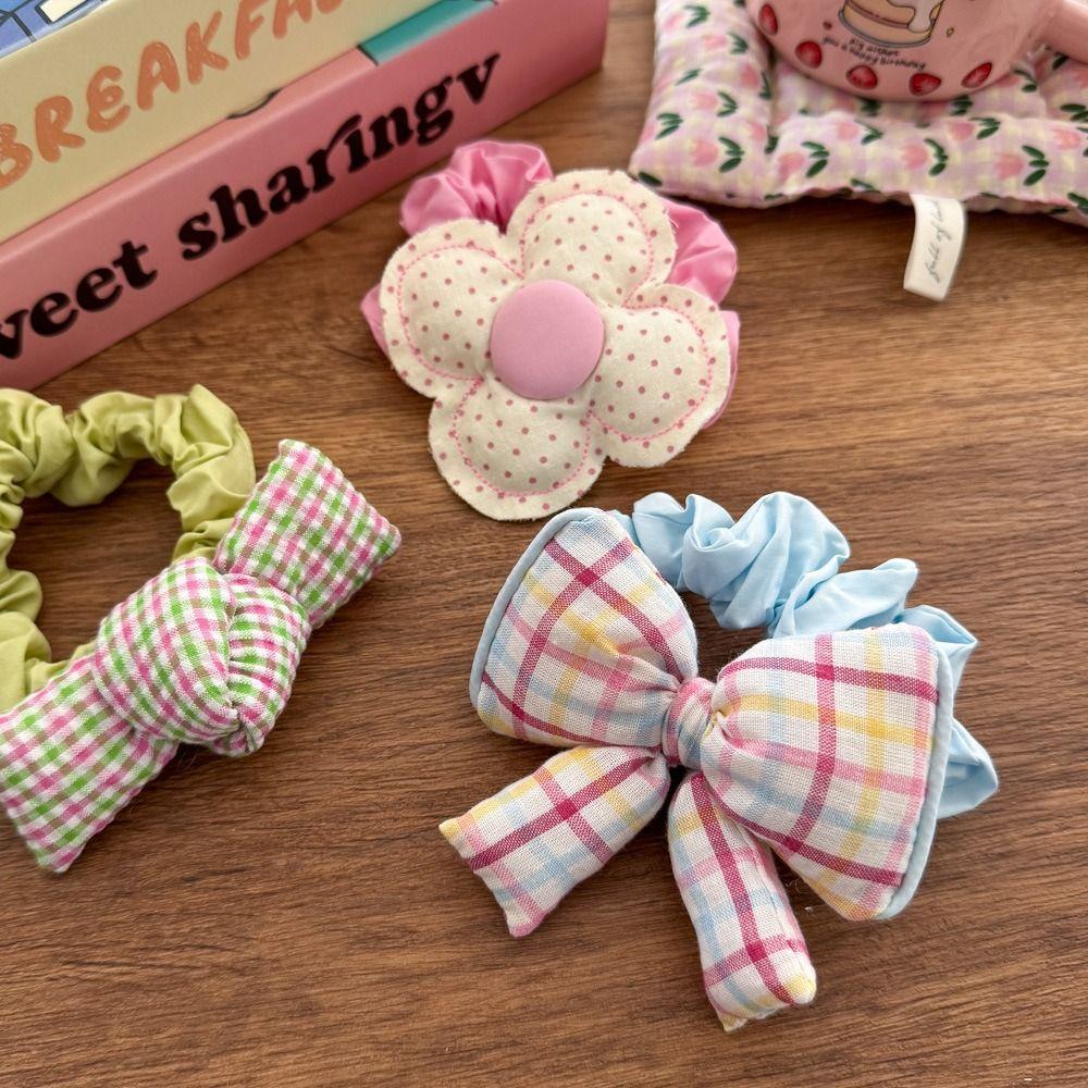 Korean Style Sweet Hair Ring Ponytail Holder Polka Dot Hair Tie Bowknot Hair Rope  Hair Accessory