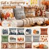 4PCS Autumn Thanksgiving Pumpkin Pillow Covers Set Decorative Sofa Cushion Covers Without Insert Seasonal Fall Home Decor