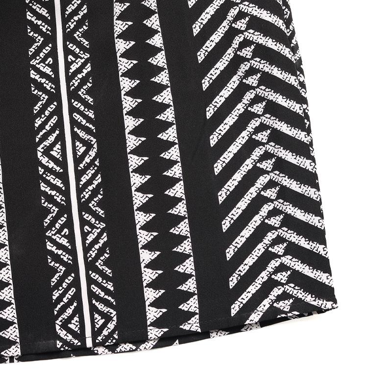 Women's Summer Geometric Print Skirt Elastic Ethnic Style Patchwork Skirt