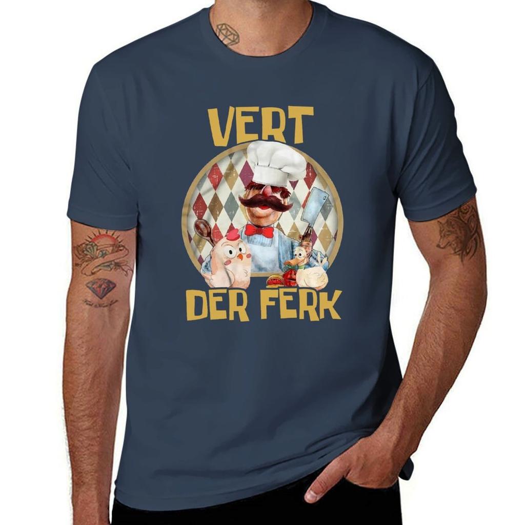 Vintage Vert Der Ferk Swedish Chef Knife Chicken Duck Customized Handmade TShirt Work Wear Simple Tee Shirt