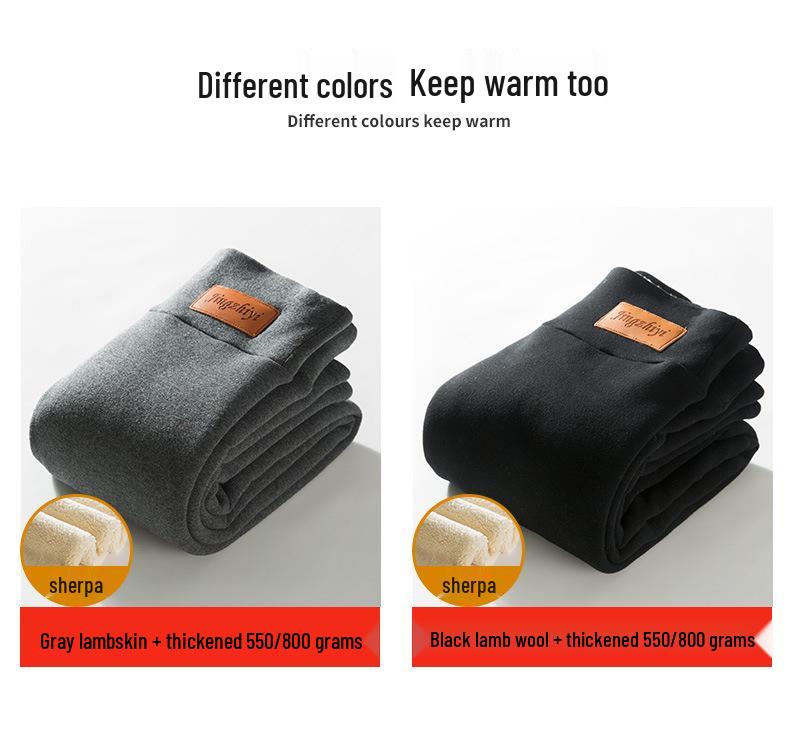 Women's Plus Size Fleece Lined Lambswool Leggings - Thick, Warm Cotton Pants for Autumn/Winter Wear
