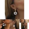 European American Style White Flower Earrings Fashionable Resin And Alloy