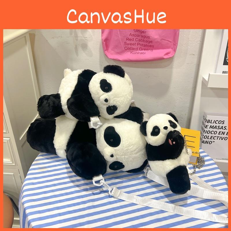 Plush Backpack Panda With Lightweight Design Butterfly Knot Lamb Messenger Bag