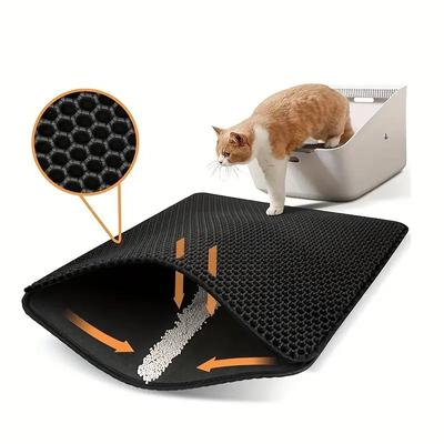 Cat Litter Mat Double Layer Waterproof Urine Proof Trapping Mat Easy To Clean Non-Slip Toilet Pad Cat Scratch Pad Large Foot Pad