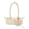 2026 French Light Luxury Cowhide Long Handle Dumpling Baguette Crossbody Bag