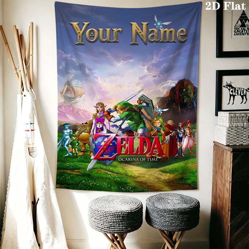 Name Custom Game Legend of Zelda Wall Tapestry Aesthetic Wall Hanging Printed Fabric Blanket Decorative Tapestries for Bedroom Living Room Home Decor