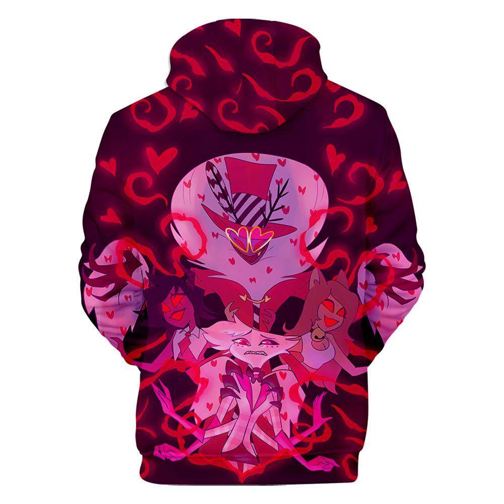 Mens Hooded Hazbin Hotel Printed Spring Autumn Streetwear Pullover Sweatshirt Fashion Hoodie Casual New Men Tracksuit Streetwear