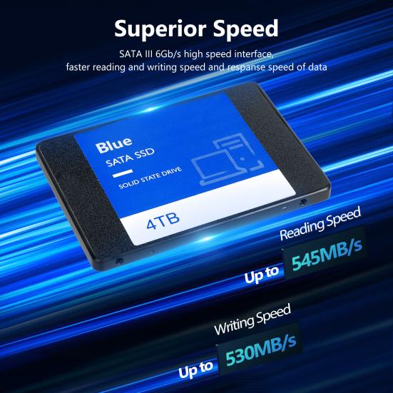 1/2/4TB Internal Solid State Drive Speed Up To 545MB/s Read 530MB/s Write 1920 TBW PC Desktop Laptop SATA III 6Gb/s 2.5-inch SSD