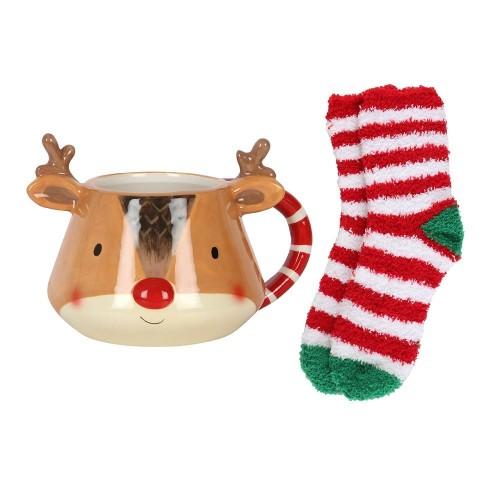 Something Different Reindeer Christmas Mug and Sock Set