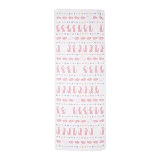 Yamamoto Jin Shoten Fukukoi Fluffy Double Gauze Tenugui Towel, Maneki-neko (Beckoning Cat) Design, Approx. 32x89cm, For Business Prosperity, Made in