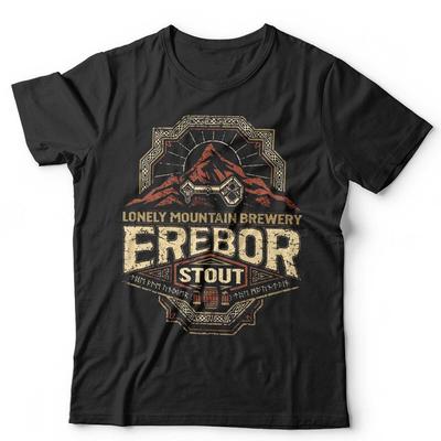 T-shirt Erebor Stout Unisex Divertente Parodia Film Birra LOTR Retro Vintage Retro Nano