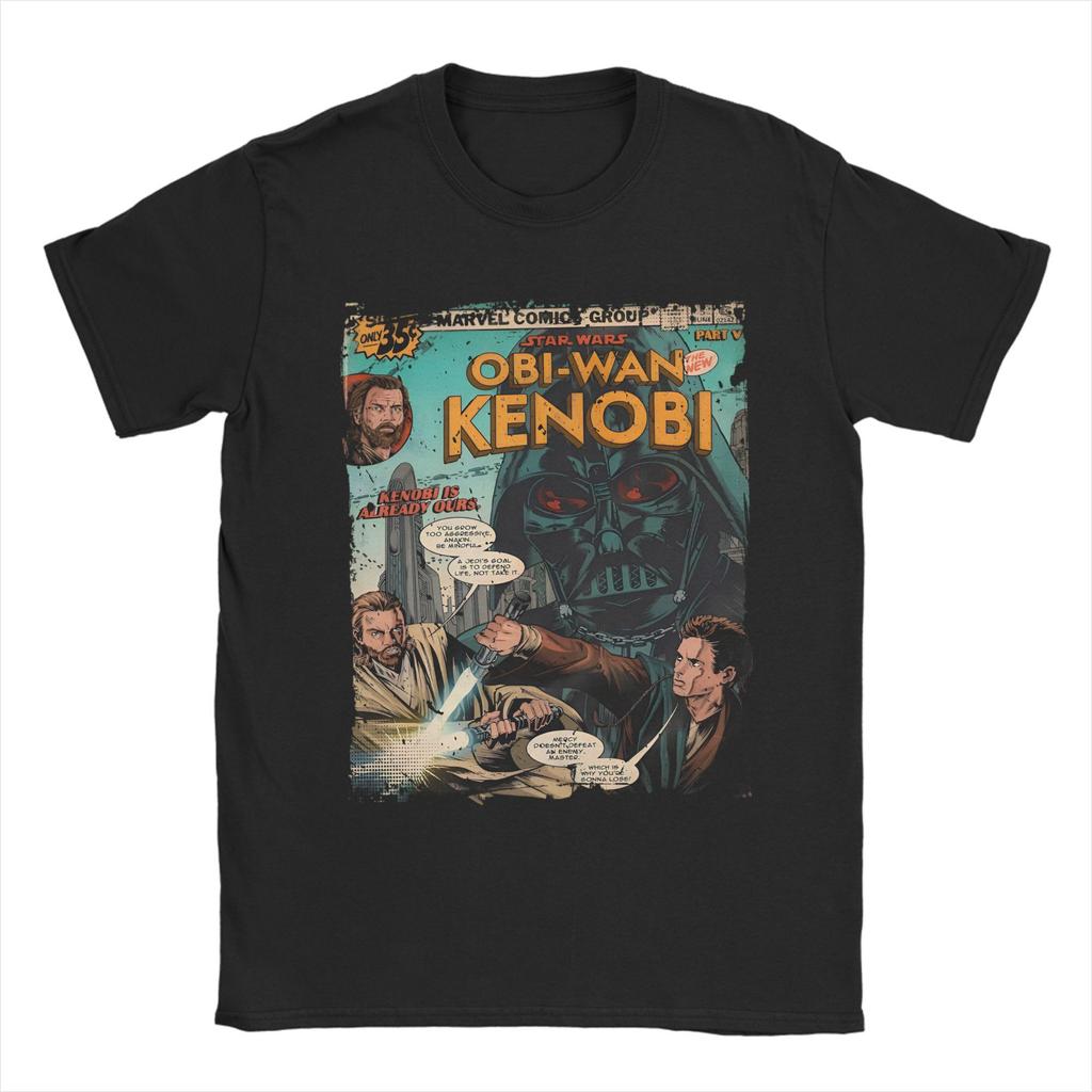 Obi-Wan Kenobi Koszulka Kosmiczna Męska Jezus Retro Kolaż Streetwear 100% Bawełna T-shirty Lato O-neck T-shirt Duże Rozmiary Top