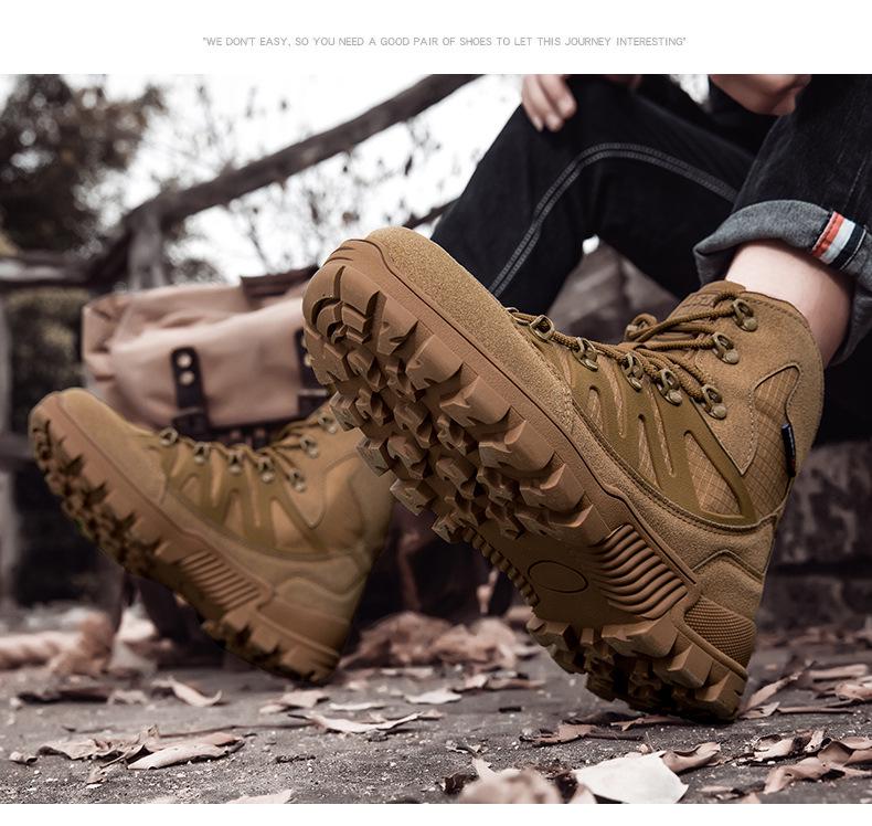 Men's Black Anti-slip Wear-resistant Tactical Hiking and Camping Boots