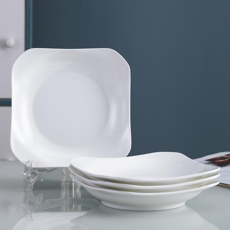 Haoya Jingdezhen 7.5-inch Ceramic Ruyi Dinner Plates (Set of 4)