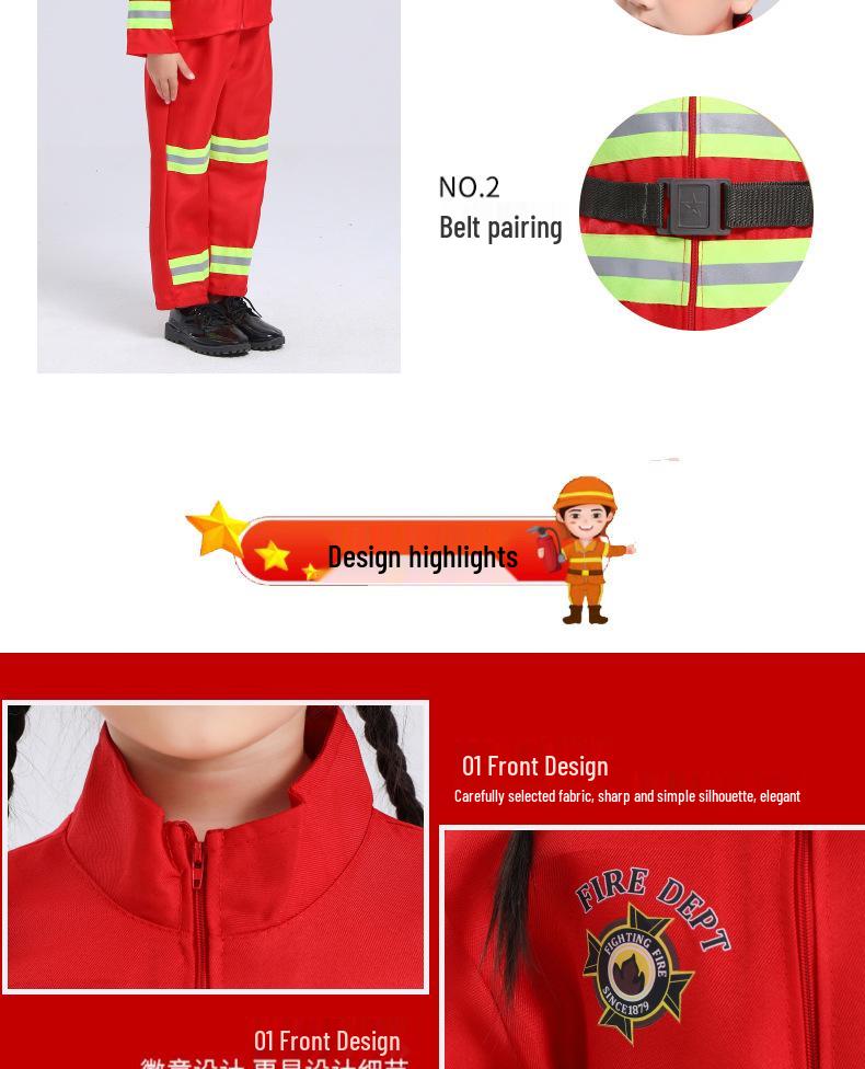 Firefighter Camouflage Costume Set for Kids - Role-Playing and Fashion Show Outfit