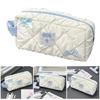 Aesthetic Pen Bag Lovely Bows Pencil Case Makeup Bag Cartoon Pen Case Large Capacity Pencil Bag School Office Supplies